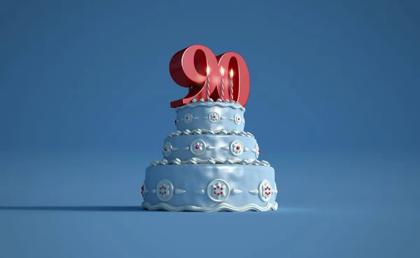 生日蛋糕90周年纪念日 — 图库照片