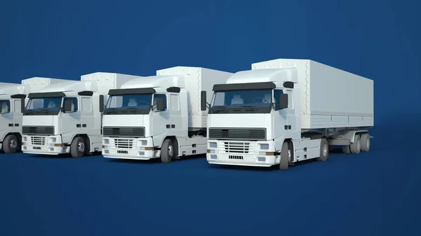Vrachtwagens wit blauw — Stockfoto