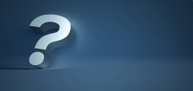 Soru işareti mavi ve gümüş