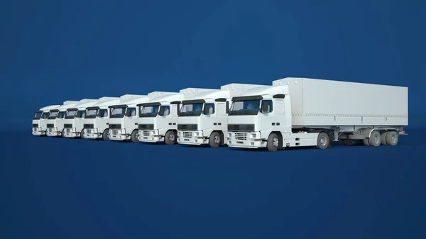 Lastbiler hvid blå - Stock-foto