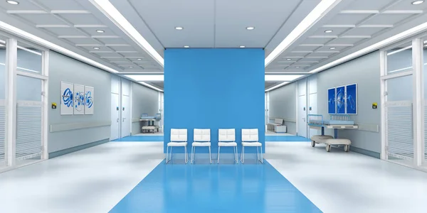 Representación Del Interior Hospital Con Mucho Espacio Copia — Foto de Stock