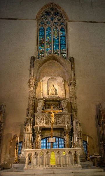 Interiér Baziliky Santa Chiara Hrobka Roberta Anjou — Stock fotografie