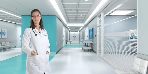 Naislääkäri Modernissa Sairaalassa — kuvapankkivalokuva
