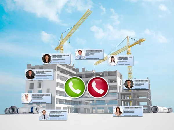 Rendering Video Conference Construction Architecture Context — Stock Photo, Image