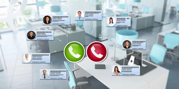 Group Business People Having Virtual Meeting Modern Office — Stock Photo, Image