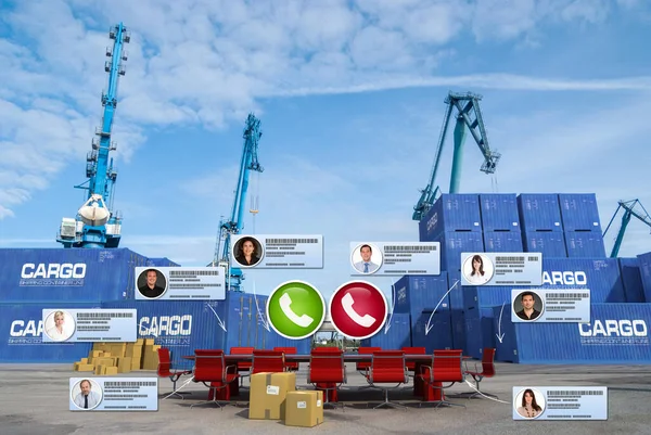 Rendering Einer Videokonferenz Kommerziellen Dock — Stockfoto