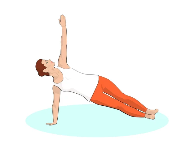 Vasishthasana - pose de tablón lateral — Vector de stock