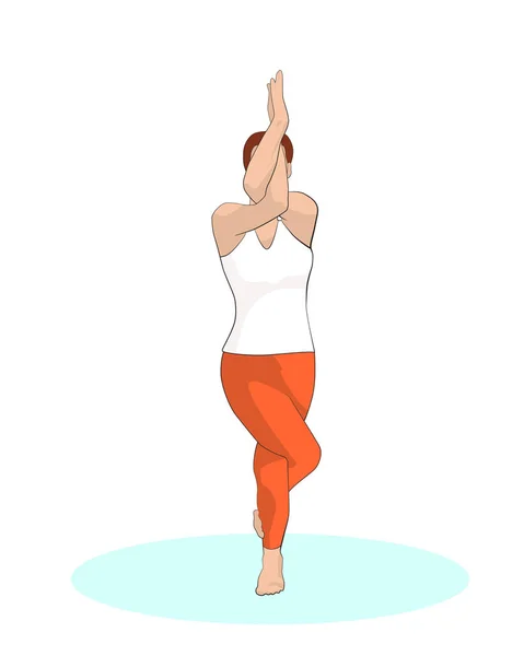 Garudasana - pose de águila — Vector de stock