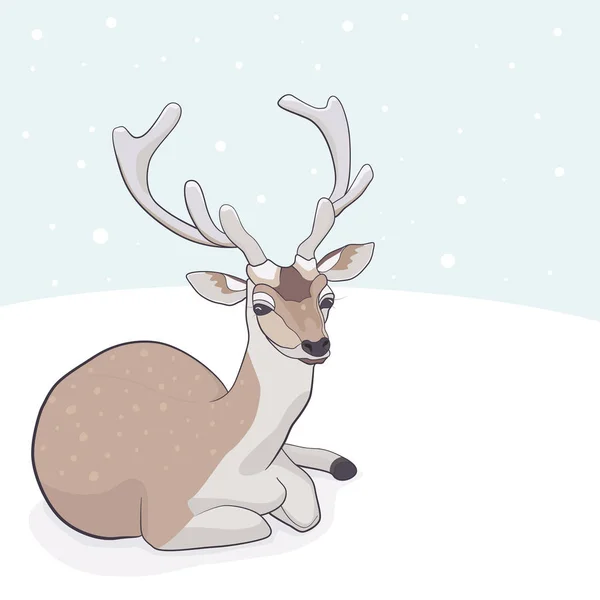 Winter deer — Stock Vector