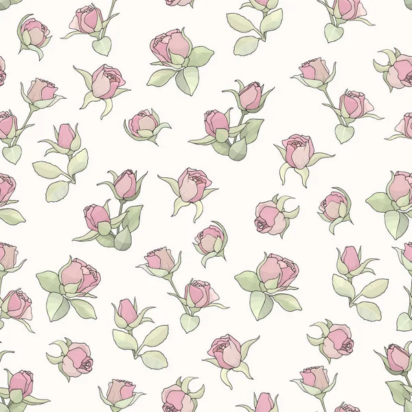 Mini roses pattern — стоковый вектор