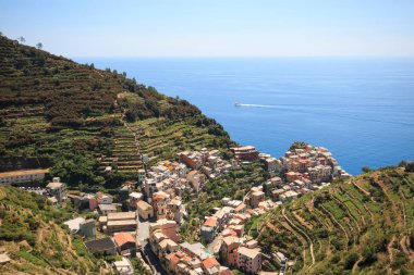 Manarola 'nın güzel manzarası - Cinque Terre