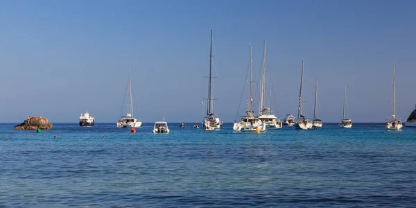 Gyönyörű Kilátás Nyílik Cala Macarella Minorca Baleár Szigetek — Stock Fotó