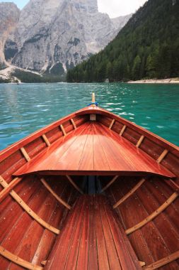 By boat on Lake Braies clipart