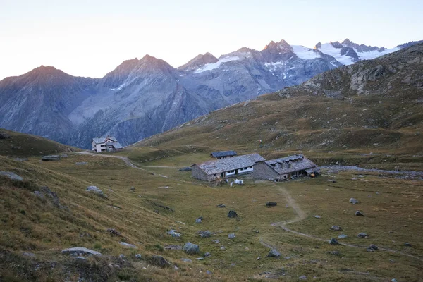 Východ Slunce Lausonské Kotlině Útočišti Vittorio Sella Národním Parku Gran — Stock fotografie