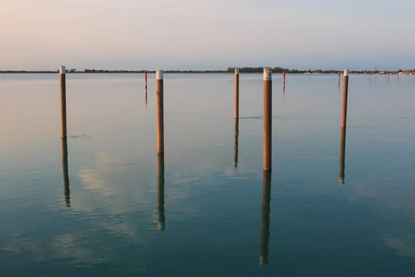 Beau Cliché Lagune Bibione Coucher Soleil — Photo