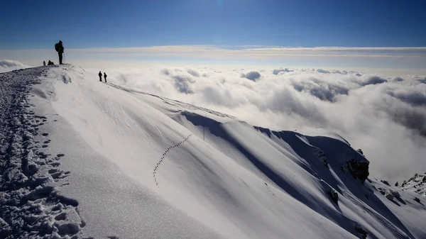 Snötäckta Ridge Från Toppen Piazzo Alpi Orobie — Stockfoto