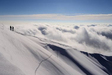karla kaplı ridge Piazzo - Alpi Orobie tepesinden