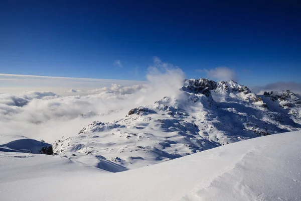 Zimní Panorama Vrcholu Piazzo Bergamských Alp — Stock fotografie