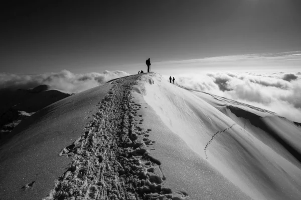 Montañistas Cima Piazzo Alpes Orobie —  Fotos de Stock