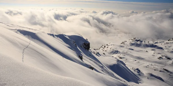 Zimní Panorama Vrcholu Piazzo Bergamských Alp — Stock fotografie