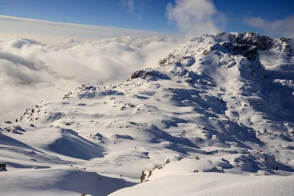 Zimní Panorama Vrcholu Piazzo Bergamských Alp — Stock fotografie