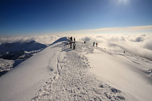 Bergbeklimmers Bovenkant Van Piazzo Alpen Orobie — Stockfoto