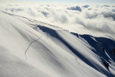 Piazzo - Orobie Alps tepesinden kış panorama