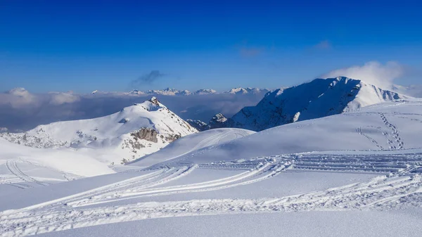 Felső Piazzo Orobie Alpok Téli Panoráma — Stock Fotó