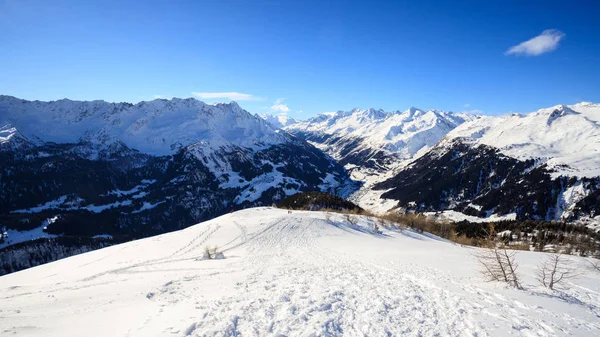 Paysage Hivernal Escalade Vers Dentelle Foisc Dans Les Alpes Lepontines — Photo