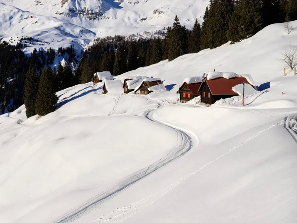 Vinterlandskap Lepontine Alperna Schweiz — Stockfoto