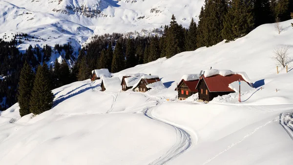 Vinterlandskap Lepontine Alperna Schweiz — Stockfoto