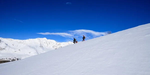 Montañistas Camino Regreso Desde Encaje Foisc Los Alpes Lepontinos Suiza — Foto de Stock