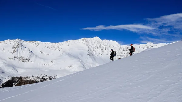 Montañistas Camino Regreso Desde Encaje Foisc Los Alpes Lepontinos Suiza —  Fotos de Stock