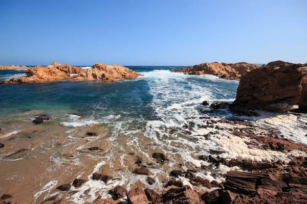 Cala Macarella Menorca岛 巴利阿里群岛 的岩石海岸 — 图库照片
