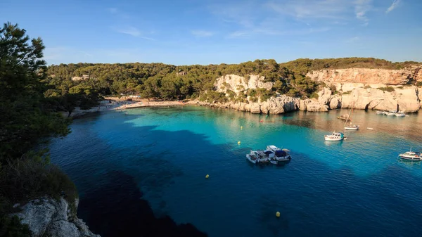 Hermosa Vista Cala Macarella Isla Menorca Islas Baleares — Foto de Stock