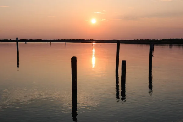 Lagune Bibione Coucher Soleil — Photo