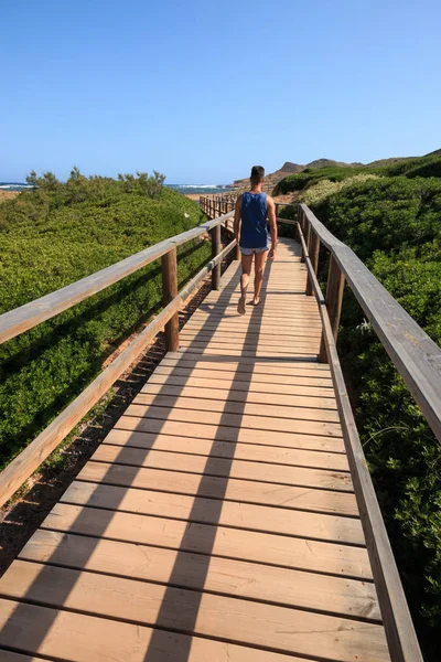Caminho Para Cala Pregonda Ilha Menorca Ilhas Baleares — Fotografia de Stock
