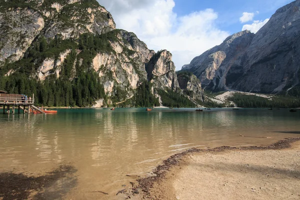 Braies Gölü Dolomitler Trentino Alto Adige — Stok fotoğraf