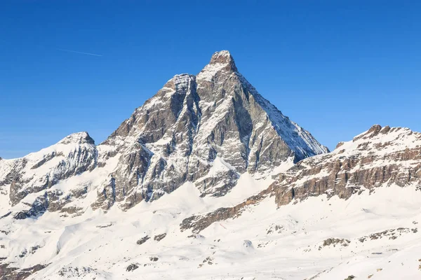 Matterhorn Desde Las Pistas Esquí Valtournanche — Foto de Stock