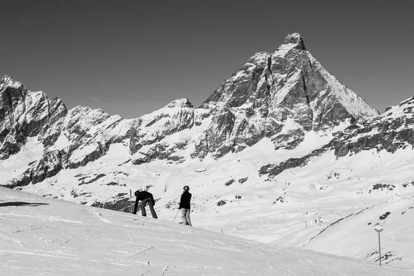 Matterhorn Desde Las Pistas Esquí Valtournanche —  Fotos de Stock