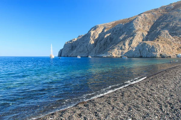 Strand Von Kamari Insel Santorini Der Ägäis — Stockfoto