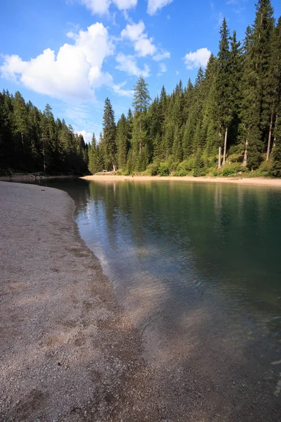 Landscape Lake Braies Dolomites — Stock Photo, Image