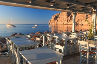 Kamari beach şafak - Santorini