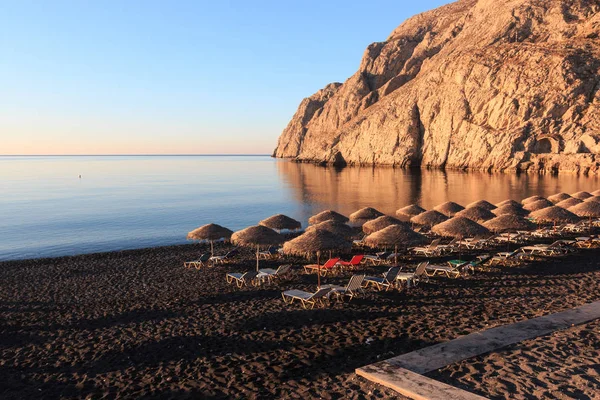 Playa Kamari Amanecer Santorini —  Fotos de Stock