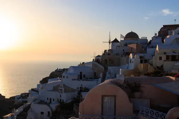 Oia Village Sunset Santorini Island Greece — Stock Photo, Image