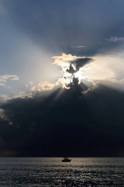 Belo Pôr Sol Sobre Mar — Fotografia de Stock