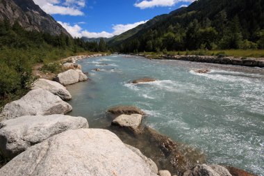 Doire de Ferret, torrente bolluente della Dora Baltea, in val Ferret (Valle Aosta)
