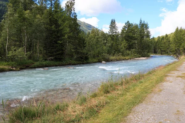 Doire Ferret Torrente Affluente Della Dora Baltea 在Val Ferret Valle — 图库照片