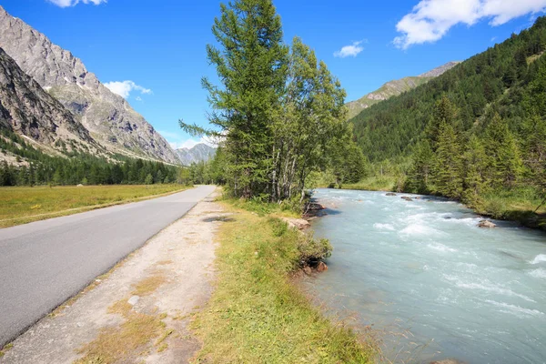 Dora Baltea Nın Kolu Olan Doire Ferret Val Ferret Aosta — Stok fotoğraf