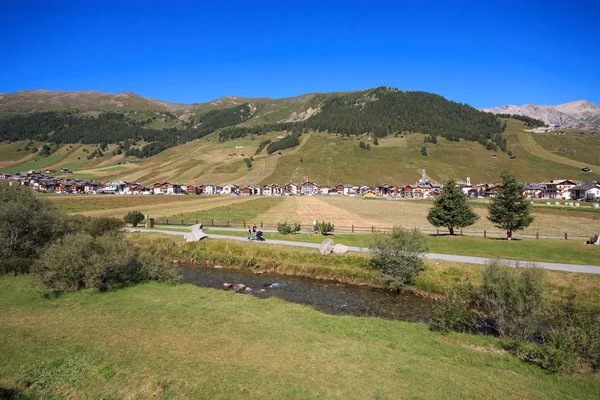 Hermosa Vista Panorama Desde Pico Blesaccia Livigno — Foto de Stock